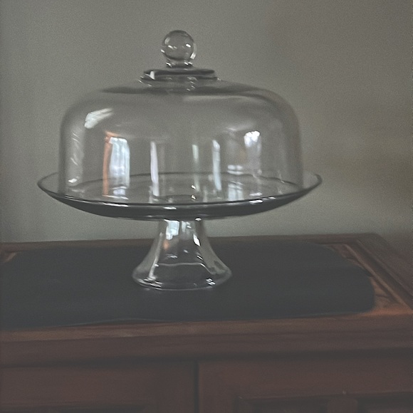 Beautiful crystal cake stand with cover Have loved for years - Picture 1 of 4